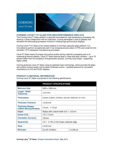 All Corning Catalogs And Technical Brochures