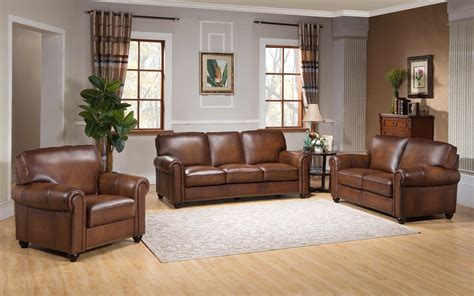 Top grain leather sofa set for living room - Arad