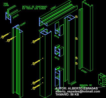 Detalle Armado Perfileria De Aluminio En Autocad Librer A Cad