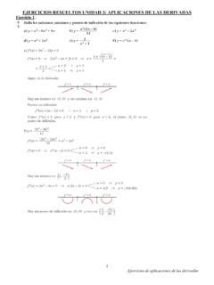 Ejercicios De Aplicaciones De Las Derivadas Ejercicios De