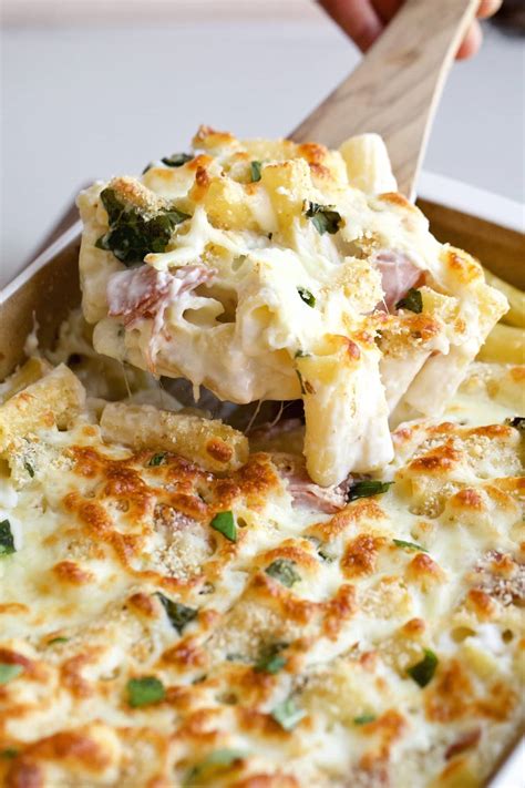 Baked Ham And Cheese Pasta With White Sauce Cucinabyelena