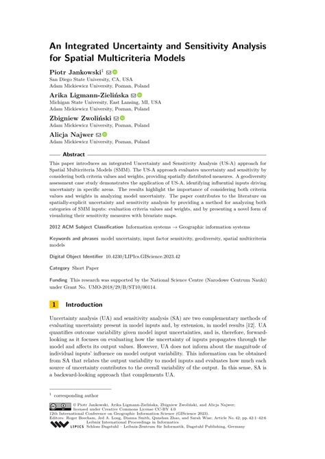 Pdf An Integrated Uncertainty And Sensitivity Analysis For Spatial Multicriteria Models