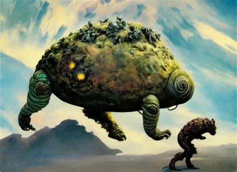 Realistic Painting Of A Tardigrade Kaiju Walking Wide Stable