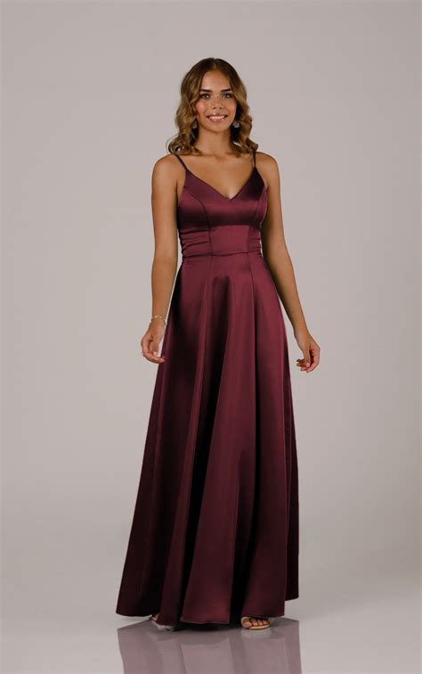 Charmeuse Floor Length Bridesmaid Dress With V Neckline Sorella Vita