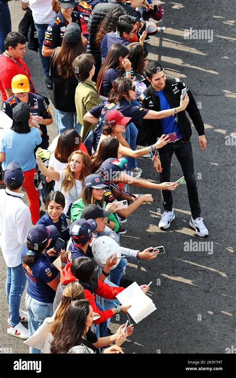 Esteban Ocon Fra Alpine F1 Team With Fans Mexican Grand Prix Sunday 30th October 2022