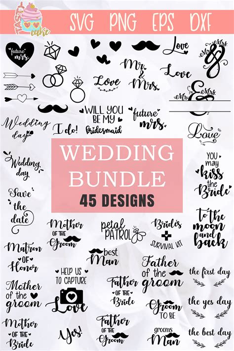 Wedding Bundle Svg Wedding Cut Files