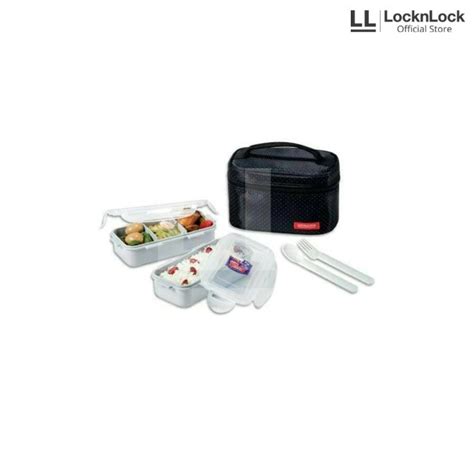 Jual Locknlock Lunch Box Set Black Bag Hpl752Db Shopee Indonesia