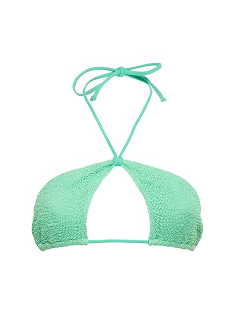 Buy Bond Eye Yasmine Cropped Bikini Top Green At Off Editorialist