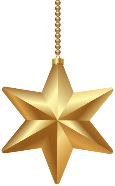 Gold Christmas Star PNG Clipart Image