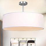 Sparksor Ceiling Light Modern Fabric Pendant Light Shade Large White