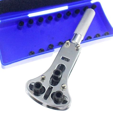 Adjustable Wrench Open Tool Watch Back Case Opener Watchmaker Base