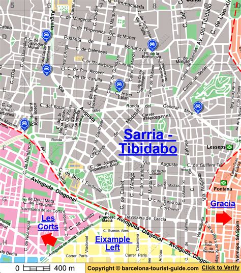 BSM Parking Map of Sarria-Tibidabo in Barcelona, Catalunya, Spain