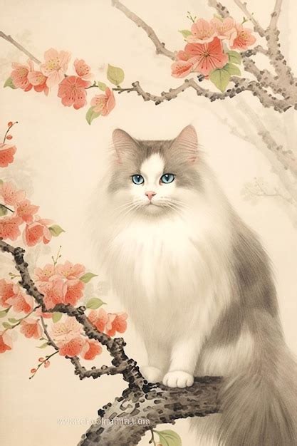 Premium Ai Image Lovely Cat Painting Ai Generated