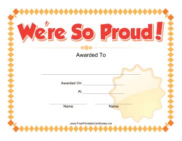 We are so proud certificate printable certificate – Artofit