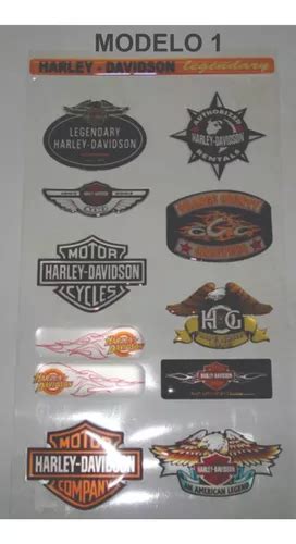 Harley Davidson Kit Adesivos Resinados Cartela 10 Pcs Parcelamento