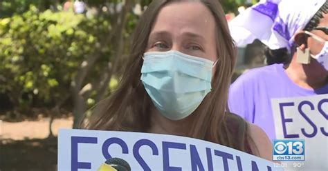 Essential Workers Stage Protest In Cars At Capitol Over Gov Newsoms