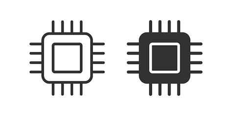 Icono De Chip De Computadora Signos De Procesador S Mbolo De Cpu