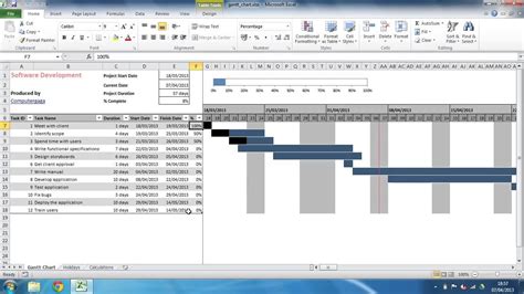 Excel Spreadsheet Gantt Chart Template — excelxo.com