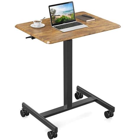 Les Desks Adjustable Height Mobile Small Standing Desk Sit Stand