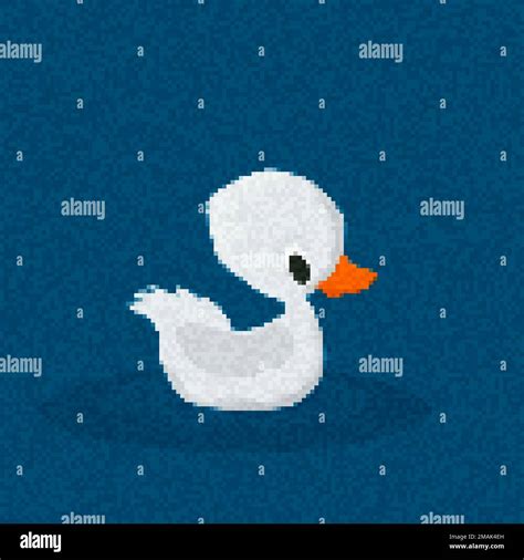 Little Duck Vector Pixel Art Illustration Stock Vector Image And Art Alamy