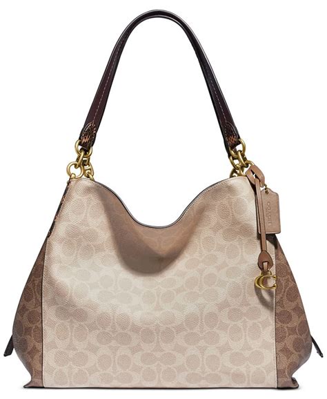 Coach Signature Coated Canvas Dalton 31 Shoulder Bag Macys