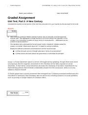 A New Century Unit Test Part Docx Graded Assignment Hst B B U