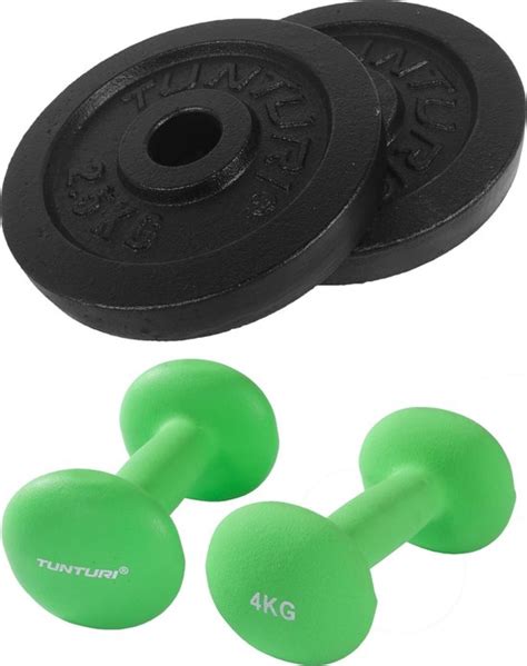 Tunturi Fitness Set Neopreen Dumbbellset 2 X 4 Kg Halterschijven