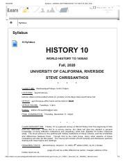 Syllabus WORLD HIST PREHISTORY TO 1500 010 001 Fall Pdf 10 4