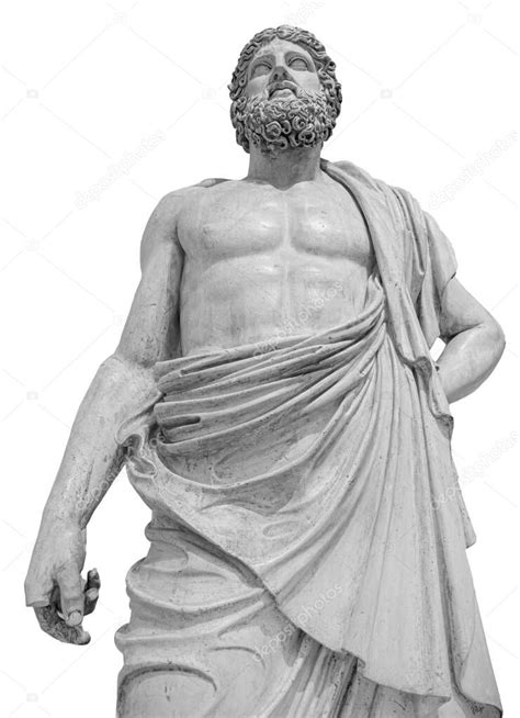 Estatua De M Rmol Del Dios Griego Zeus Aislado Sobre Fondo Blanco