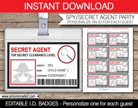 Secret Agent Badge Template