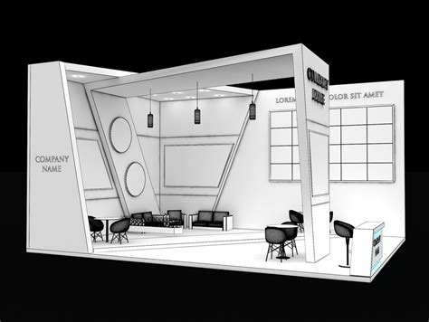 Booth Exhibition Stand Stall X M Height Cm Side Open D Model