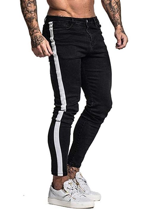 GINGTTO Skinny Jeans For Men Stretch Slim Fit Ripped Distressed