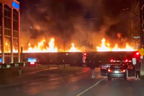 Terrifying Videos Show Train Passing Through Ontario City While