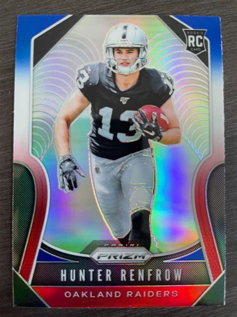 2019 Panini Prizm Hunter Renfrow Rc Rookie 357 Red White And Blue