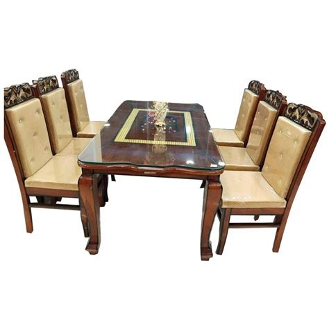 Glass Top Seater Wooden Dining Table Chair Set At Rs Set In