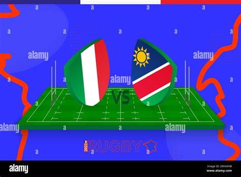 Rugby Team Italy Vs Namibia On Rugby Field Rugby Stadium On Abstract