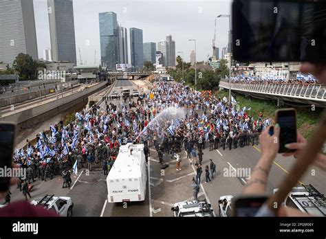 Israel 23rd Mar 2023 Thousands Of Protestors Against The Legal