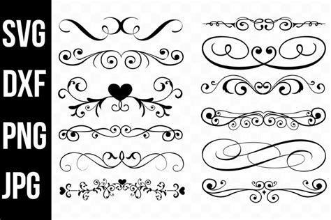 Victorian Border Clipart Bundle Svg Dxf Png Files