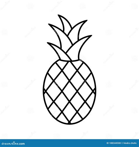 Pineapple Vector Outline