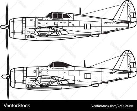 Republic P 47 Thunderbolt Royalty Free Vector Image