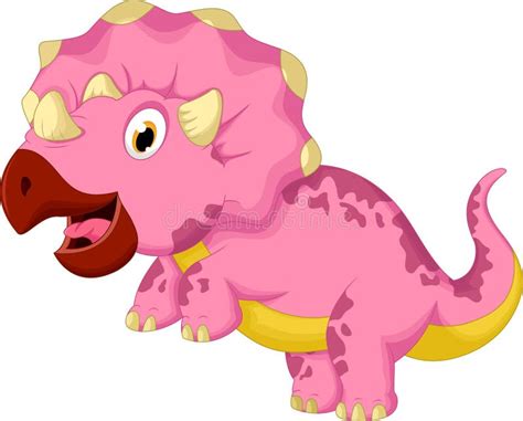 Desenhos Animados Do Triceratops Do Dinossauro Ilustração Stock