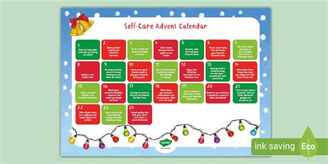 Staff Self Care Health And Wellbeing Advent Calendar