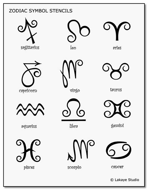 Zodiac Tattoo Stencils For Earth Henna Body Art Kits