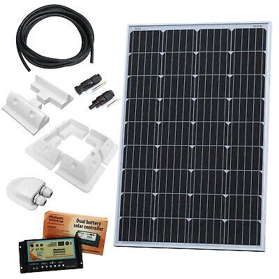 W V Dual Battery Solar Panel Charging Kit For Motorhome Camper