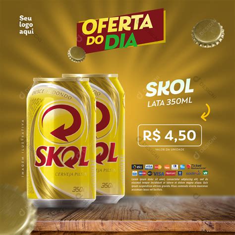 Oferta Do Dia Supermercado Cerveja Skol Lata Psd Editável [download