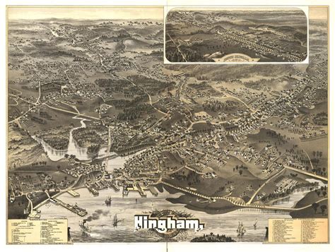 Historic Map Hingham Ma 1885 World Maps Online