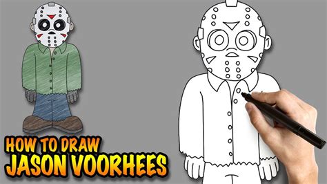 How To Draw Jason Voorhees Easy Step By Step Drawing Lessons For Kids