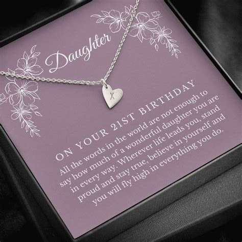 Daughter 21st Birthday T Personalised Initial Heart Necklace