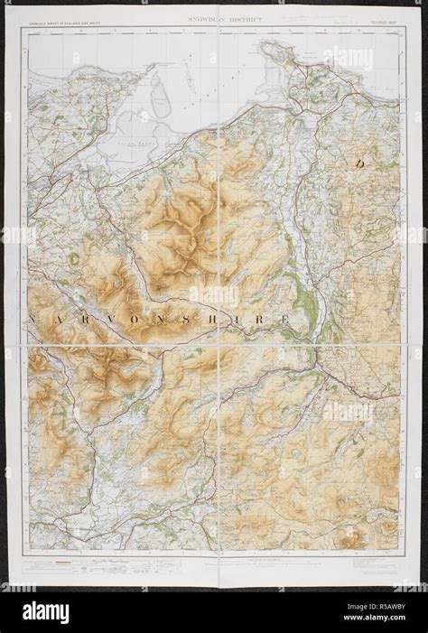 A Tourist Map Of The Snowdon District Ordnance Survey Of England And