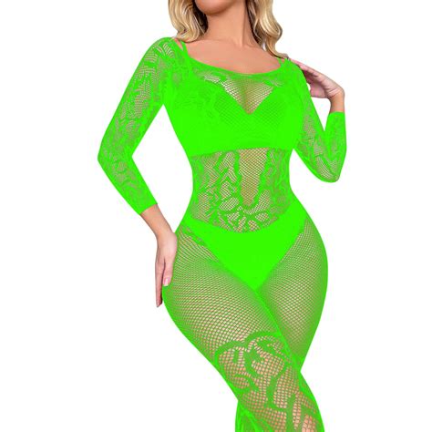 Xzhgs Plus Size Lingerie Panties X Women Fishnet Jumpsuit Longsleeve